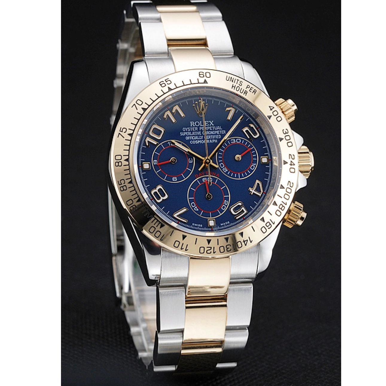 Aaa replica Bracelet Steel 1454246 Cosmograph Two Stainless Dial Blue Tone Daytona Rolex 0817